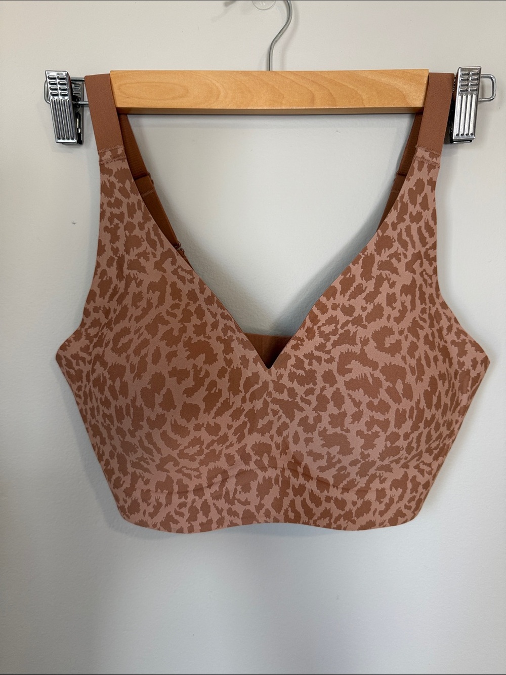 Seamless Leopard Print Bralette - Mauve Brown